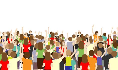 Crowd Of People From Behind Illustrations Royalty Free Vector Graphics