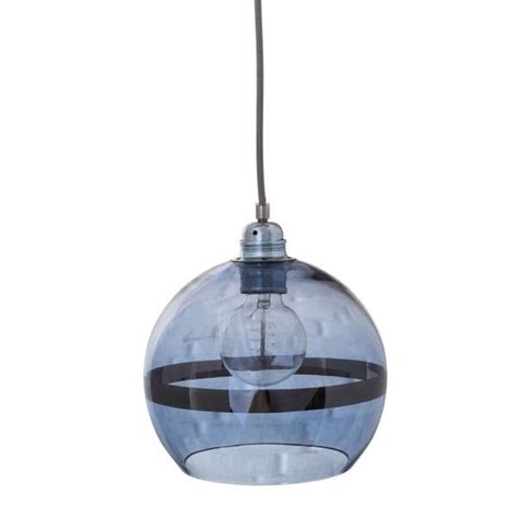 A Blue Glass Globe Ceiling Pendant With Blue Metallic Stripe Ceiling Light Shades Ceiling