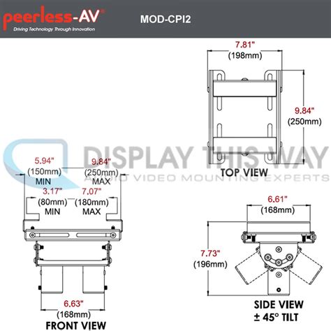Peerless Mod Cpi2 Modular Dual Pole I Beam Ceiling Plate