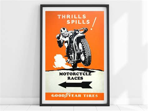 Motorcycle Travel Poster Motorcycle Wall Art Motorcycle Print