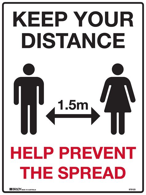 Keep Your Distance 15m Help Prevent The Spread Sign 180mm X 250mm
