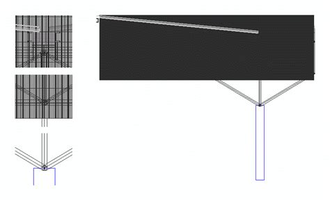 space truss steel structure dwg detail  autocad