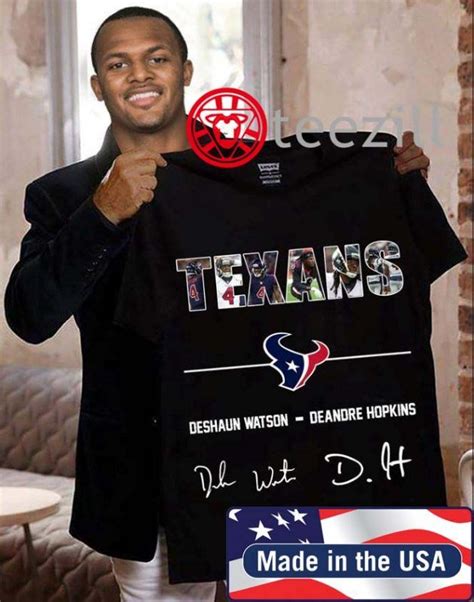 The houston texans quarterback issued a statement regarding the lawsuit, saying that he has always treated. Houston Texans Deshaun Watson Deandre Hopkins Tshirt | Deandre hopkins, Deshaun watson, Texans