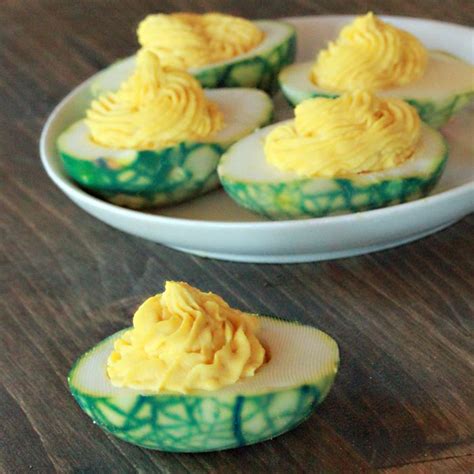 Green Eggs For St Patricks Day Colored Deviled Eggs Starters