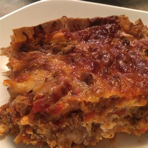 Lasagna With Raos And Cutdacarb Bread Ground Beef Ricotta And