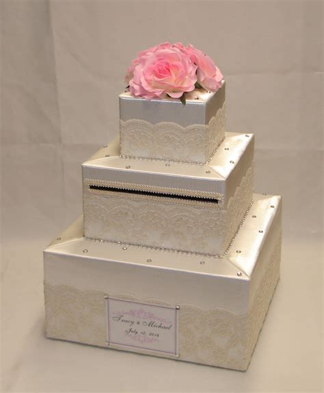 Elegant Wedding Card Box Lace Design Any Colors