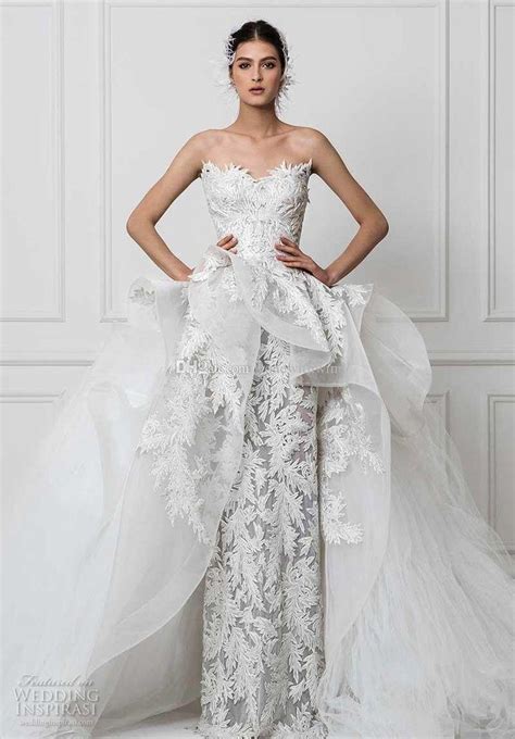 A Line Overskirt Sheath Wedding Dresses 2017 Maison Yeya Bridal