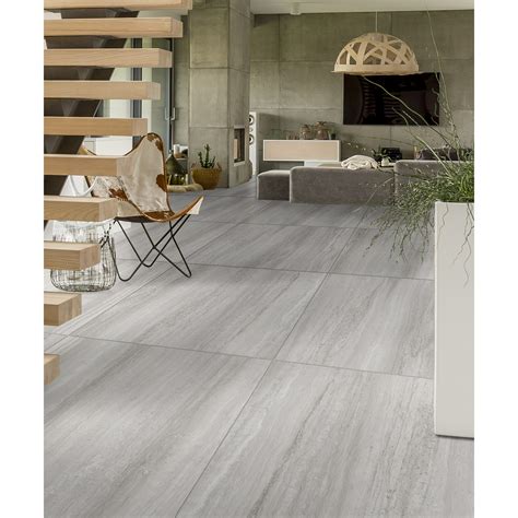 Travertino Grey Polished 600x600 Tile Warehouse