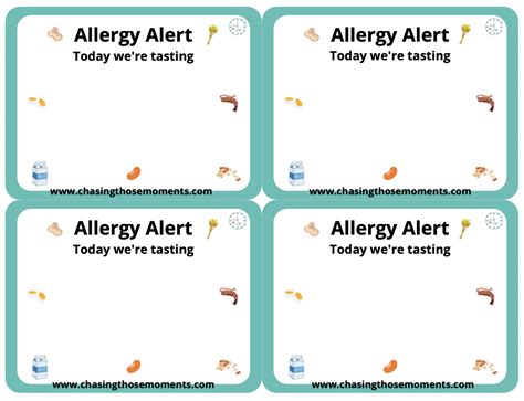 Allergy Alert Sign For Classrooms Chasing Those Moments