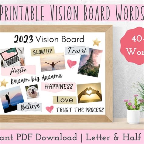 Vision Board Kit 2023 Vision Board Printables Vision Board Etsy Canada