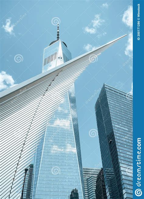 Vertical Shot Of Skyscrapers In New York Usa Stock Photo Image Of