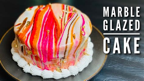 Mirror Glaze Cake With Marble Effect Complete Recipe मिरर ग्लेज केक