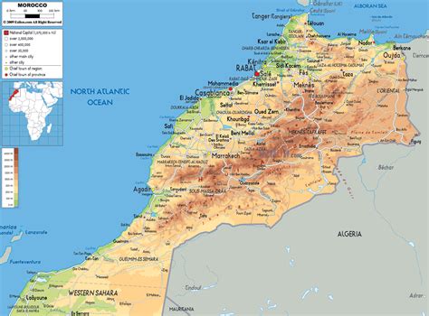 Map Of Morocco With Cities State Coastal Towns Map