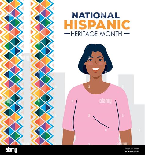 Latin Woman Cartoon Of National Hispanic Heritage Month Vector Design