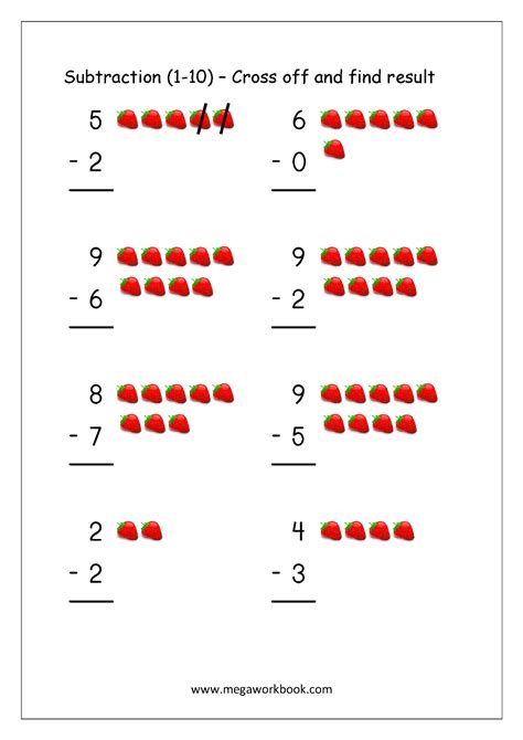 Free Printable Number Subtraction Worksheets For Grade And