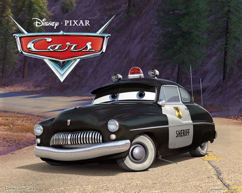 Disney Pixar Cars Cartoon Characters Sheriff Wallpaper