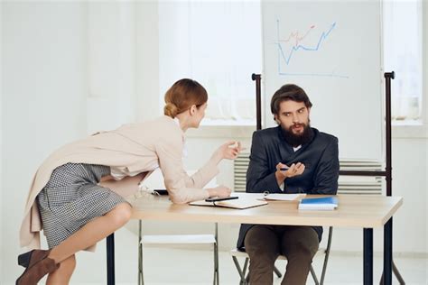 Premium Photo Female Secretary Harassing Boss Harassment Office Work