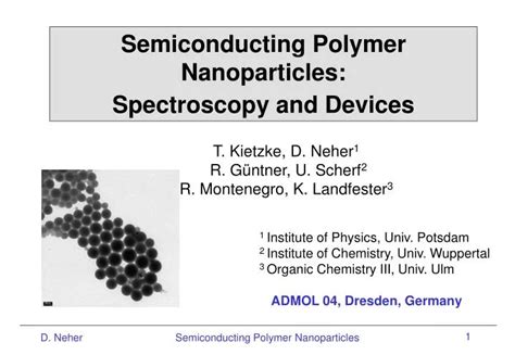 Ppt Semiconducting Polymer Nanoparticles Spectroscopy And Devices