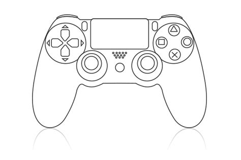 Playstation 4 Controller Outline Sketch Coloring Page