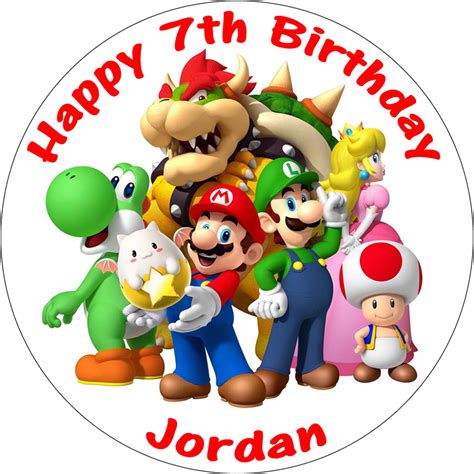 Surprise your guests and kids with their favorite hero! SUPER MARIO BROS PERSONALISED BIRTHDAY CAKE EDIBLE TOPPER