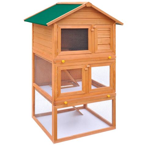 Outdoor rabbit hutch small animal house pet cage 1 layer wood 170157 this quality hutch provides a large cozy place for keeping small animals especially the cute rabbits. Outdoor Rabbit Hutch Small Animal House Pet Cage 3 Layers ...