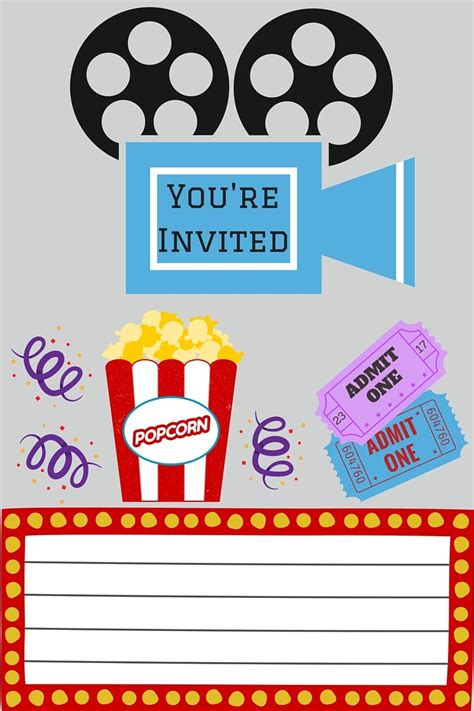 Free Downloadable Movie Party Invitations Printable