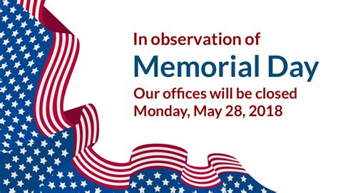 Office Closed Sign Memorial Day