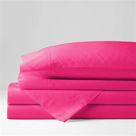 Classic 210 Thread Count Cotton Percale Sheet Set In 2020 Hot Pink