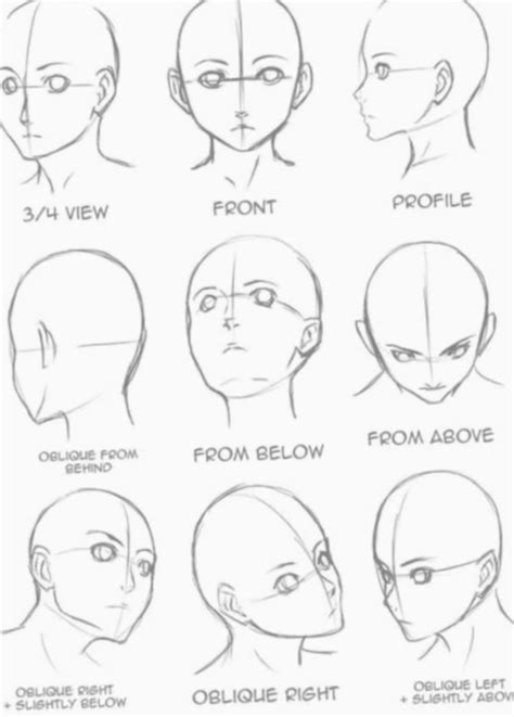 7 Anime Face Art Reference Drawings Drawing Tutorial Drawing Heads