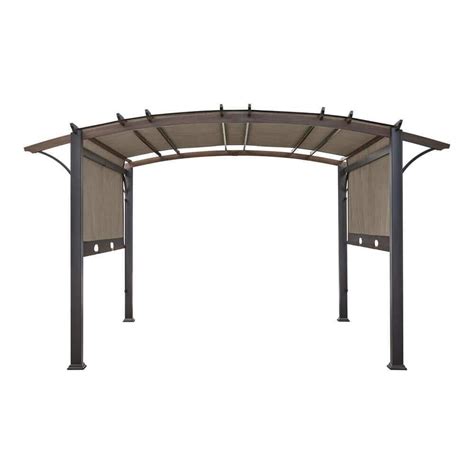 Orchard Park 13 Ft X 11 Ft Brown Steel Arched Beam Pergola With Sling
