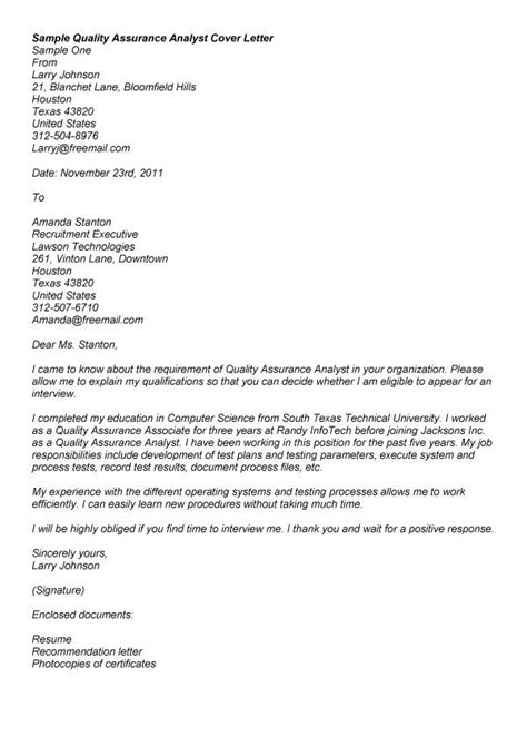 A cover letter is important as about 26% of recruiters read cover letters and consider them critical in their decision to hire. Cover Letter, Quality Assurance Cover Letter In Summary ...