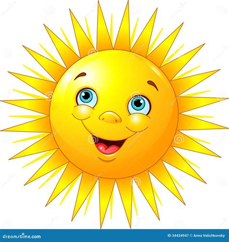 Sol Sonriente Ilustración Del Vector Ilustración De Amarillo 34434947