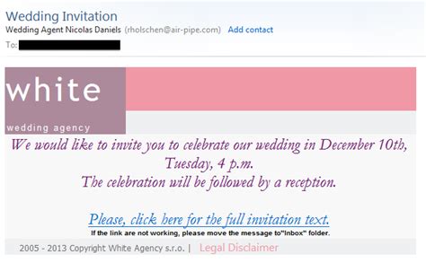 We did not find results for: Wedding Invitation Email Scam (White Wedding Agency ...