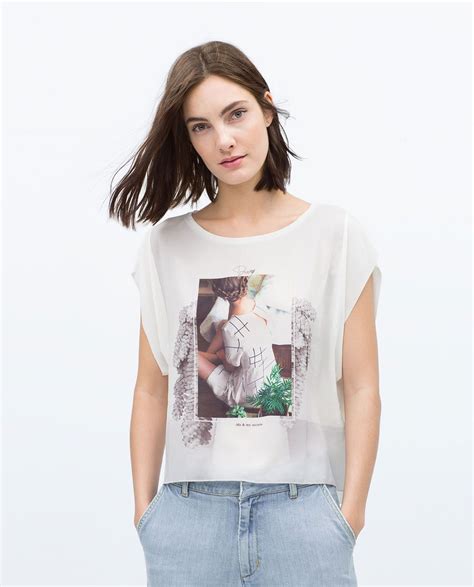 Zara Official Website Camisetas Estampadas Remeras Estampadas