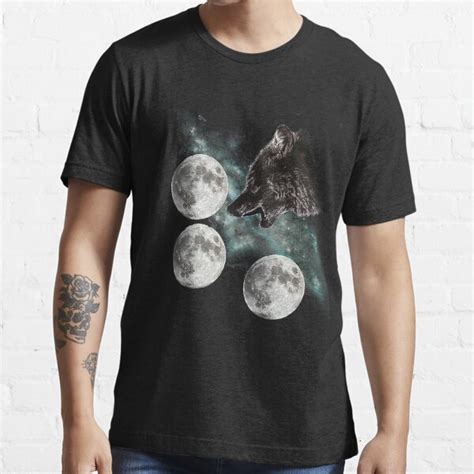 Three Moon Wolf T Shirt For Sale By Alexzmercury Redbubble Three