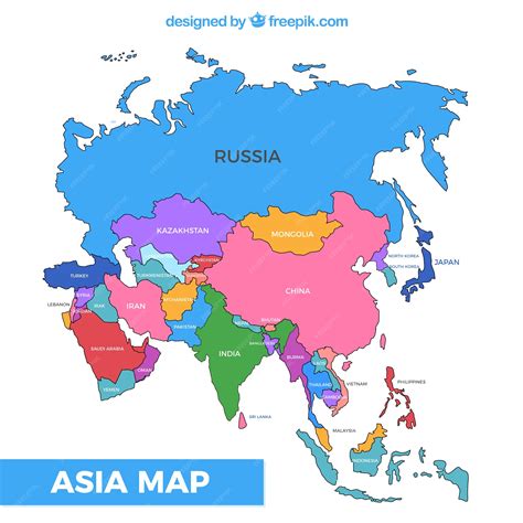 Mapa Del Continente De Asia