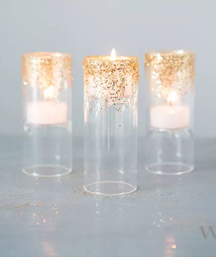 7 Diy Wedding Decorations Glitter Candle Holders Glitter Candles
