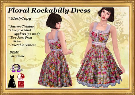 Second Life Marketplace Lbd Rockabilly Floral Dress
