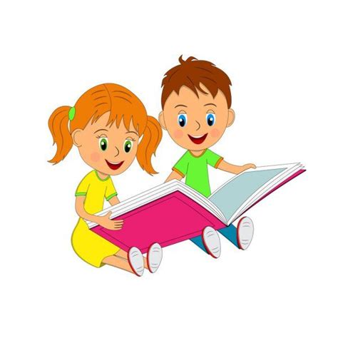 Chico Y Chica Sentada Leyendo Un Libro — Ilustración De Stock