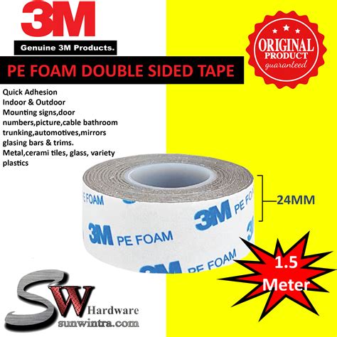 3m Original 24mm X 15m Pe Foam Double Sided Tape