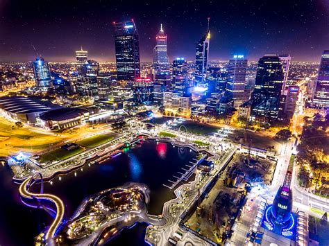 Stunning Photo Of The Perth City Skyline At Night Rwesternaustralia