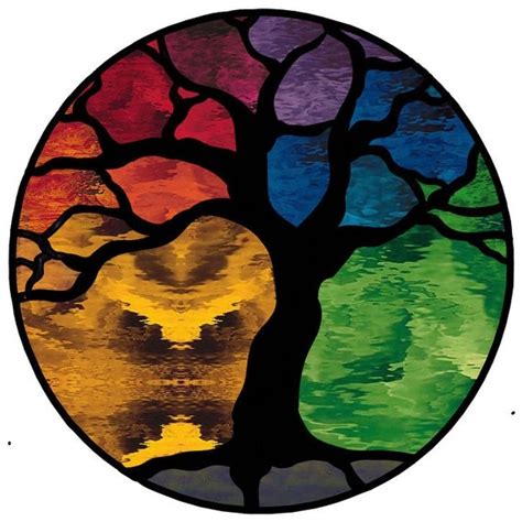 Tree Of Life Stained Glass Panel By Aglassmenagerieetc On Etsy