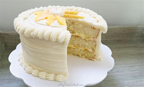 Peaches And Cream Layer Cake My Cake School