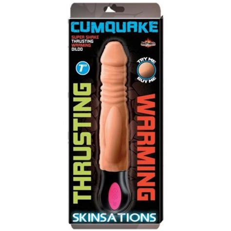 skinsations cum quake thrusting warming dildo w clitoral stimulator sex toys at adult empire