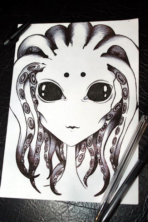 Tentakel Girl Alien Tentakel Girl Drawing Drawing