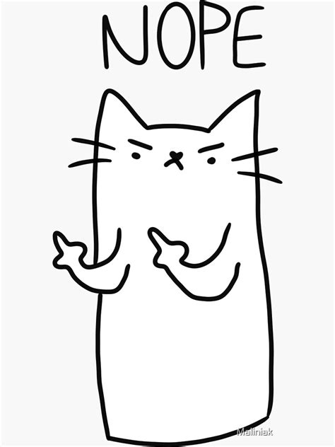 Middle Finger Cat Sticker For Sale By Maliniak Redbubble