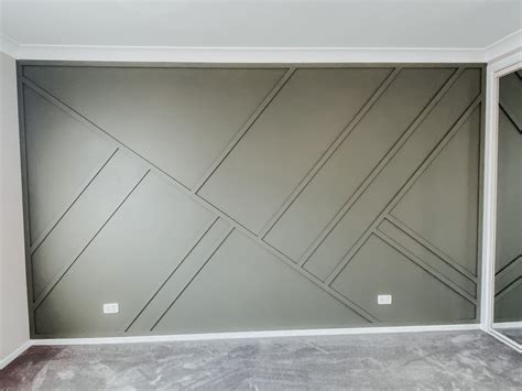 Diy Geometric Paneling Accent Walls In Living Room Wall Panels