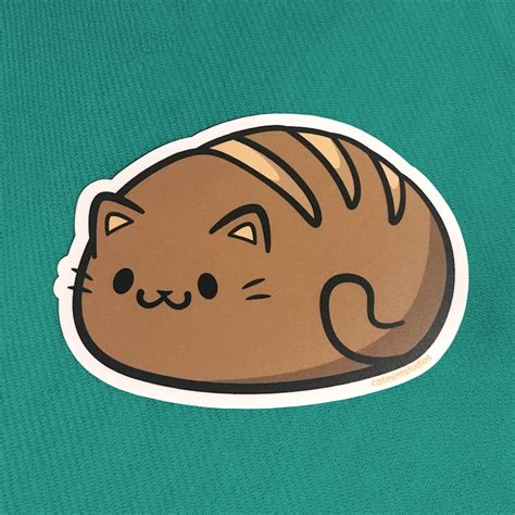 Cat Loaf Vinyl Sticker Cute Bread Kitty Decal Funny Cats Etsy