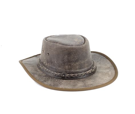 Tan Flat Brim Crushable Cowboy Hat Leather Cowboy Hat With Etsy