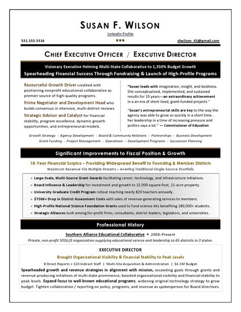 How to write a professional bio. Executive Resume Samples | Award-Winning Executive Resume ...